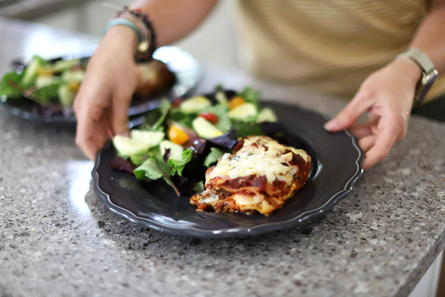 Family Meal: Lasagna with fresh side salad