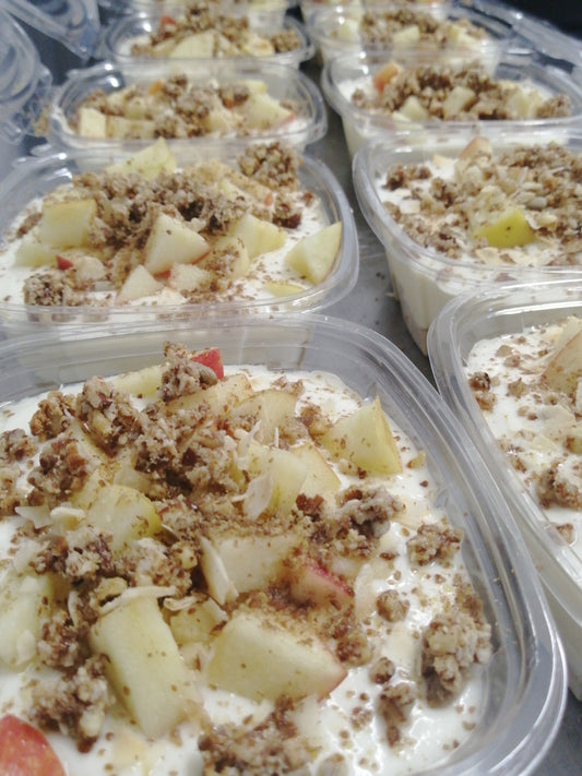 Protein Oats Parfait | Apple Crumble - Breakfast